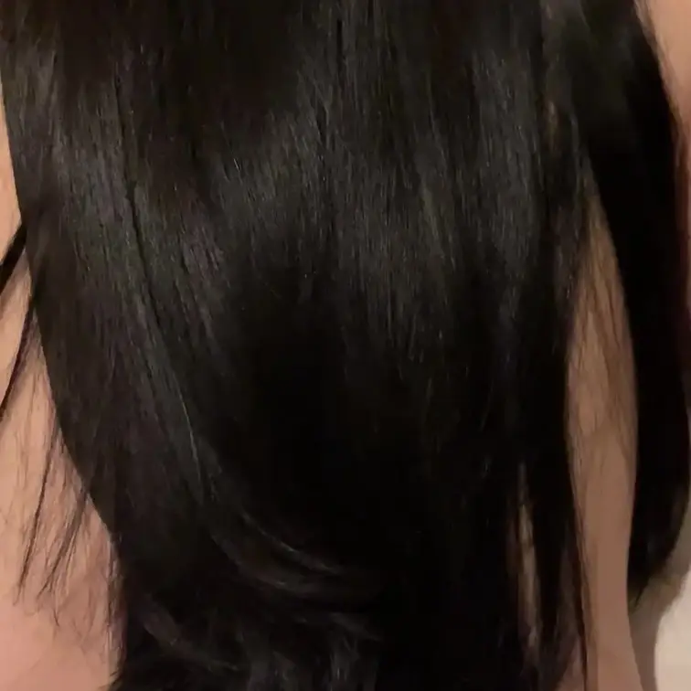 眼前に広がるサラ艶黒髪ロングヘアに髪射　更にブラッシング