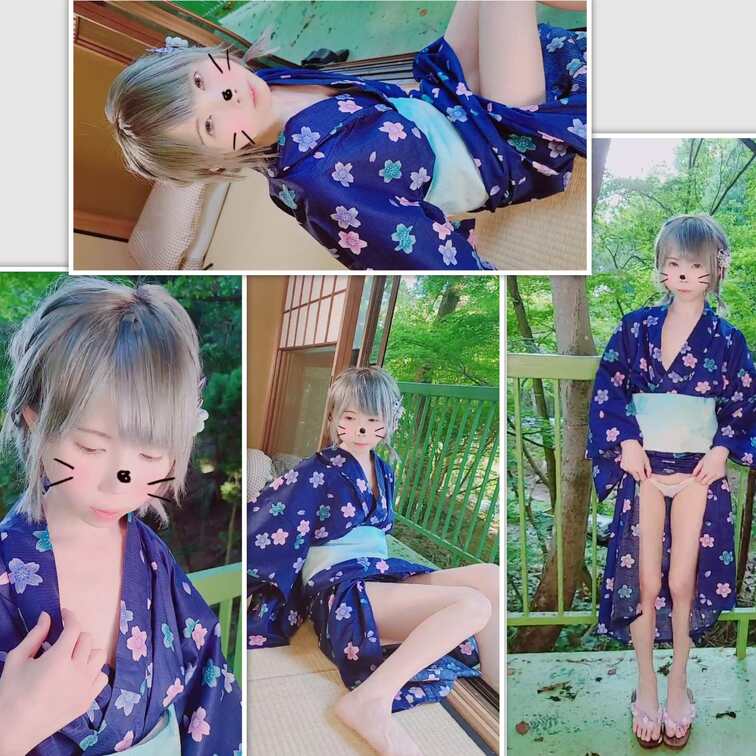 新シリーズスタート！【たっぷり6分】おしとやかな銀髪浴衣少女の縁側ベランダチラリズムにクラっ♥️

(貸し切りコテー