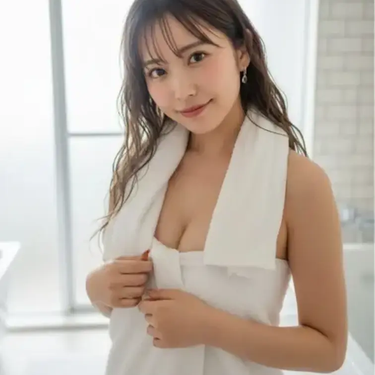 お風呂上がり、そのままのゆりか。
タオル一枚で、まだ肌が火照ってて…
鏡の前で見られてるって思うと、自然と胸元ゆるん