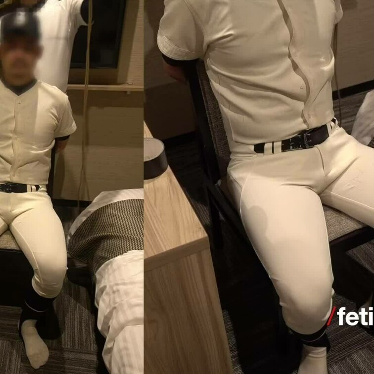 野球ユニで○○○、テープで目隠し、最高にエロかった。
