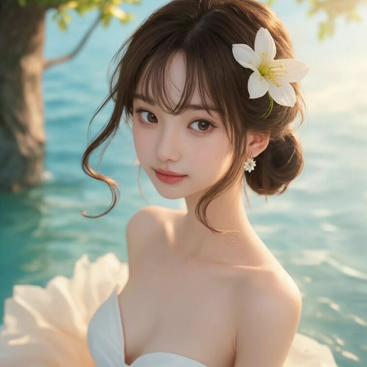 水辺の美女