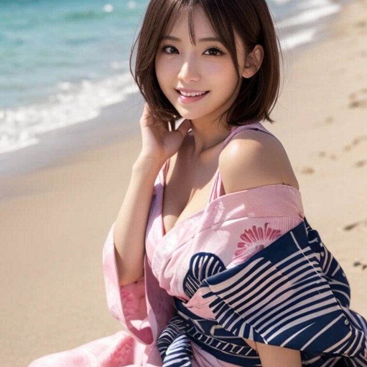一緒に海行こっかぁ（Let's go to the beach together）

💕下着の下は本日18時に公開予