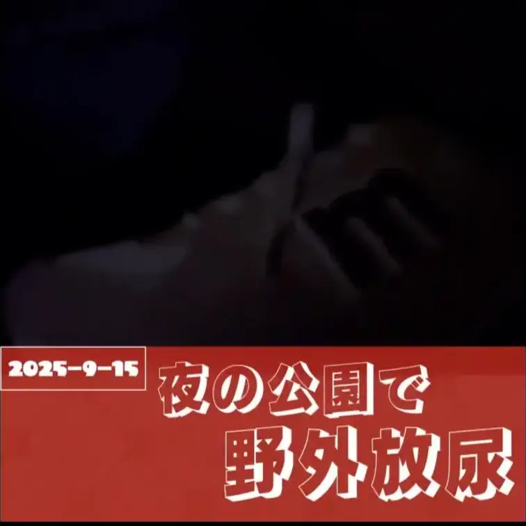 2025-9-15
[夜の公園で野外放尿]
夜の静かな公園で、ついに我慢できなくなって…こっそり野外でしちゃいました