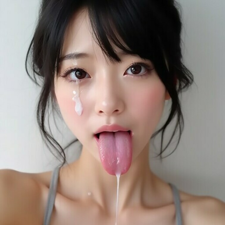 ベロ出して顔射ぶっかけされた美女。有料プランでは他にも多くのぶっかけ写真が見れます!