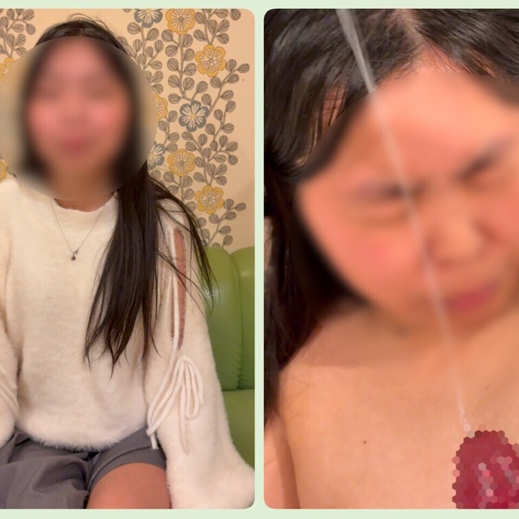 #5Mさん【顔出し無し】
小柄なMさんに顔射にてぶっかけ！
気持ちよくてベッドの上まで飛ばしてしまった
主観スマホ