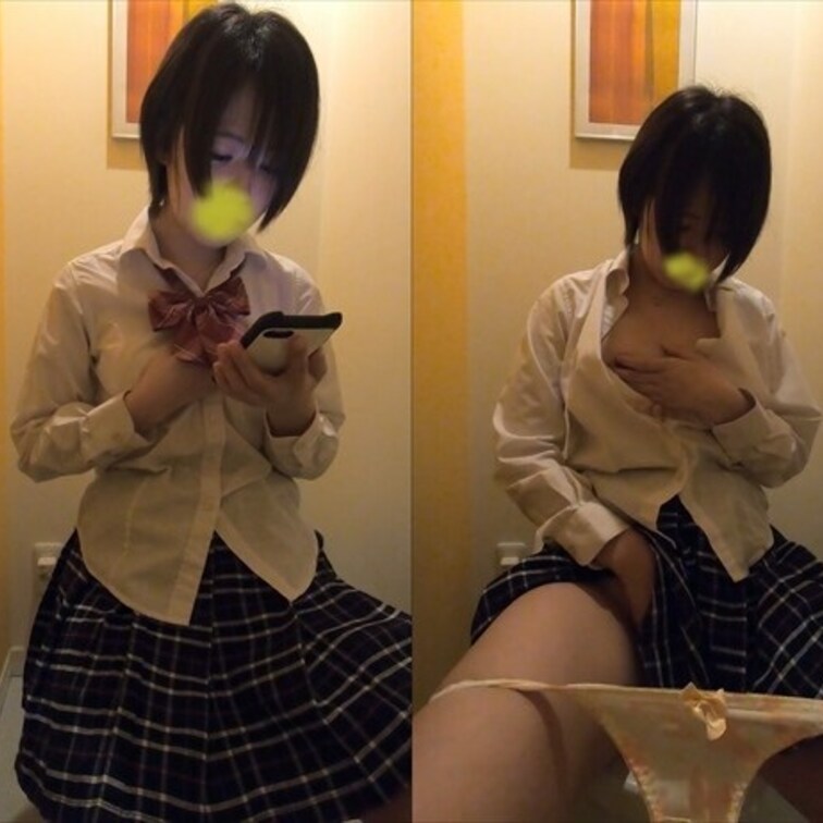 ショートカットのかわいい女の子が淫らに指を動かしながら切なげな吐息を漏らしています。
身体をビクビクさせながら絶頂して