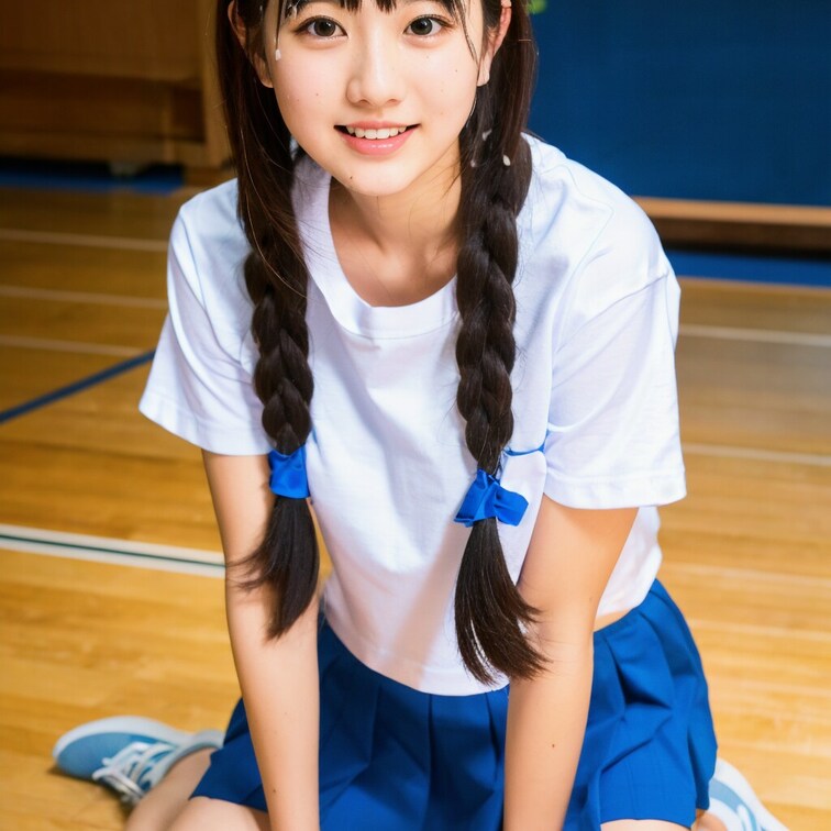 ブルマ姿の女の子にぶっかけちゃいました