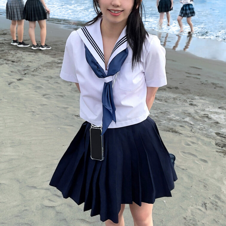 K②【個人撮影】江ノ島の海で見つけたピンクの水玉水着ちゃん_最強のプリケツ美小女の生ハメ映像放出