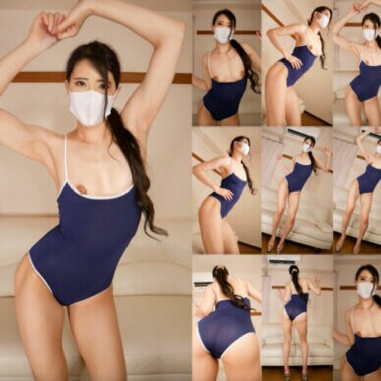 Akina in a school swimsuit dances while shaking her hips ❤️(