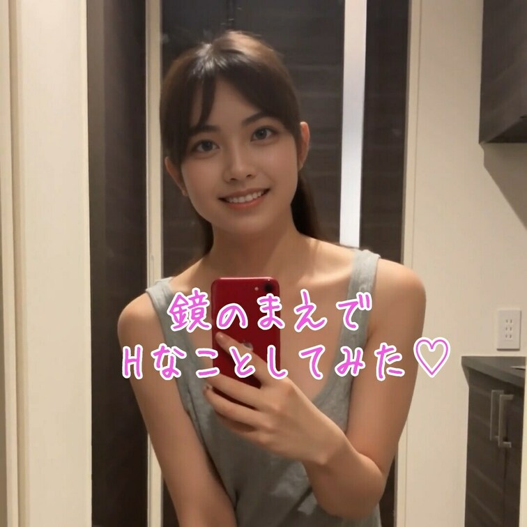 鏡の前でHなことしてみたよ♡