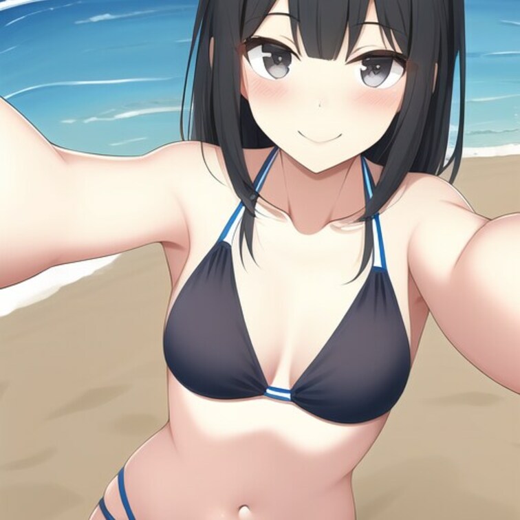 海辺の自撮りガール3