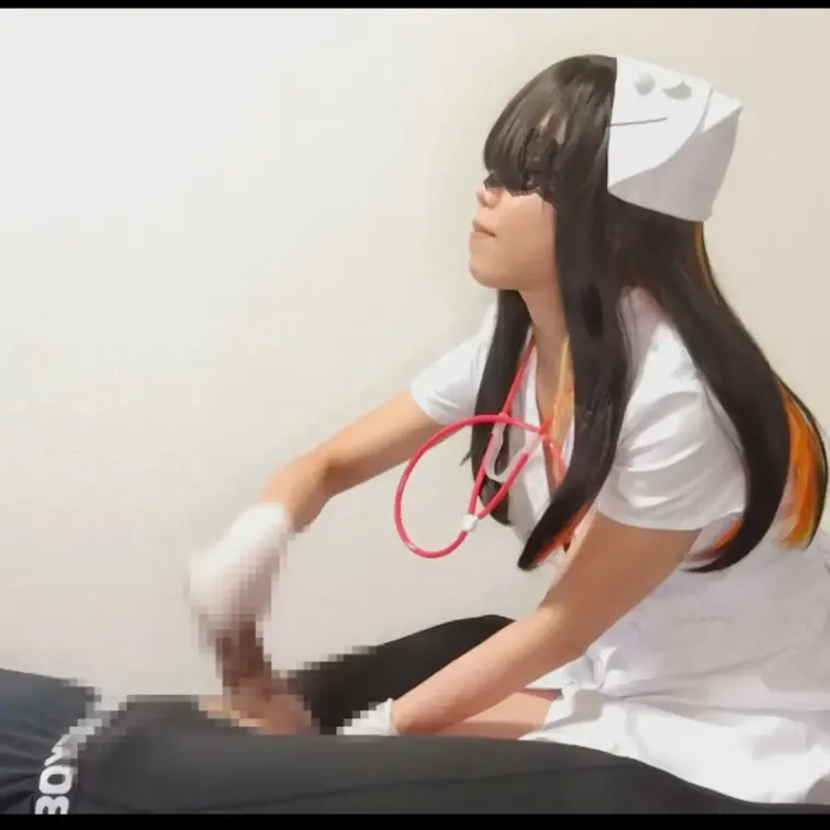 ナース服ラテックスグローブ手こきサンプル写真📸