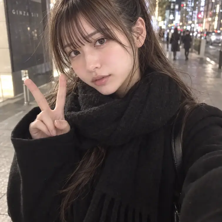 夜の一枚🧣