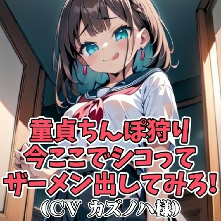 優等生女子に絡まれている一人の男。
童貞丸出しで冴えない男だった。
彼女は「童貞ちんぽをシコって童貞ザーメン出せ！」