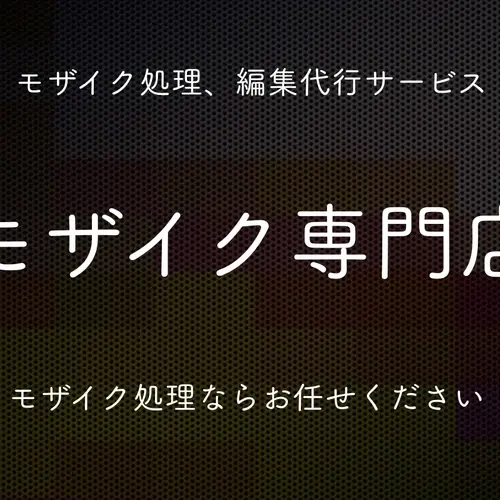 モザイク編集/同人AV/モザイク処理代行サービス